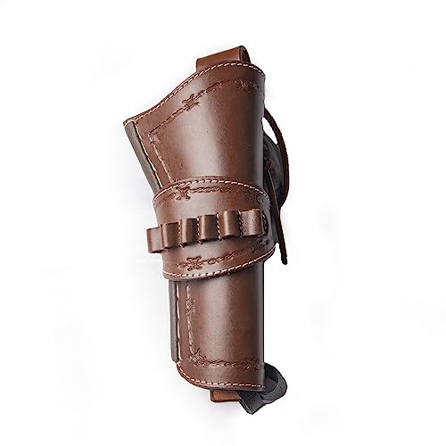 Hulara-Leder-Cowboy-Holster mit Munitionsschlaufen 9 mm Luger und 9 mm NATO .38 .357 Holster. 40 S&W .38 Special .357 Magnum Westernholster passend für 4 bis 8 Revolverholster