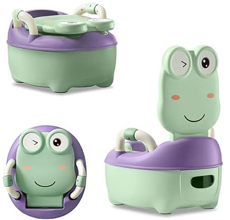 YUENFONG Kinder Töpfchen Baby Toilettentrainer, Toilettensitz Abnehmbarer mit Armlehne, Anti-Rutsch-Füße Kindertoilette, für 3~6 Jahre alt Kinder(Grün)