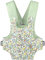 GAGAKU Puppentrage Puppen Bauchtrage Puppenzubehör Babytrage für Kinder Schultergurte Kreuzen Vorne und Hinten 100% Baumwolle - Grün - Blume