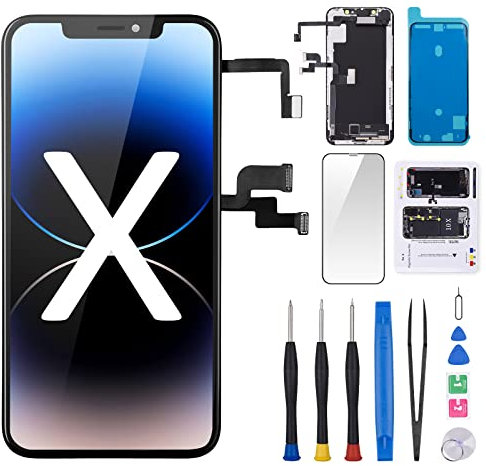 Risidamoy for iPhone X Screen Replacement for iPhone 10 5.8 with Ear Speaker Proximity Sensor 3D Touch LCD Display Digitizer Full Assembly Repair Kit Front Earpiece Glass Fix Tools A1865 A1901 A1902