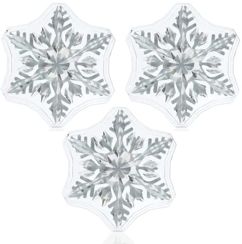 devembr Snowboard Stomp Pad, 3D Klare Schneeflocke Snowboard Stomp Pads, PVC-Material, 5 x 5cm, 3 Pack, Silber