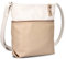 Zwei Damen Umhängetasche JANA J10 Crossbody Bag 5 Liter Handtasche im Canvas-Stil im Bicolor-Design + passender Kosmetikbeutel/Geldbeutel gratis (oat)