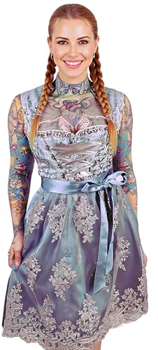 Alte Liebe 2pcs Oktoberfest Dress Women's German Dirndl Dress Petrol Blue Green A473 /36