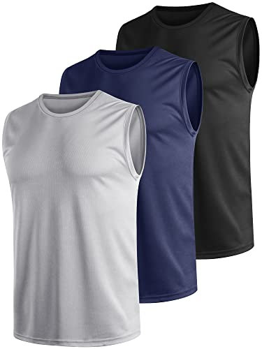 Teesmen Tank Top Herren Tanktop Muskelshirts Ärmelloses Shirt Achselshirts Axelshirt Muscle Sommer Sport Gym Lauf Fitness Atmungsaktiv MäNner Set 3er Pack (2, M)
