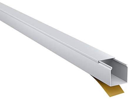 Kabelkanal aus hochwertigem PVC weiß Selbstklebend 2m - 5 Stück - 20x20mm