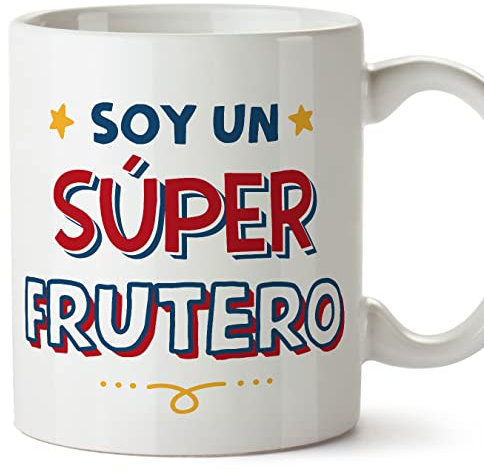 MUGFFINS Tazas para FRUTERO hombre - En Español - Soy Súper - 11 oz / 330 ml - Regalo original y divertido