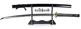 Japanese Katana Design Softcover Ruled Notebook - 200 Pages for Writing and Journaling