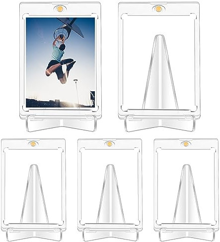5 Set Magnetic Card Holder 35PT Kartenhalter Sammelkarten Sammelkarten Hüllen mit Magnet inklusive Ständer Magnetic Card Holder Game Card Case UV-Schutz-transparent