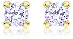 Amazon Essentials Orecchini a Bottone in Oro 9 Carati con Pietra Portafortuna di Giugno (precedentemente Amazon Collection)