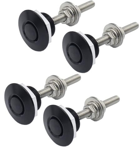 MACHSWON Auto-Motorhaubenstifte, universal, Aluminium, Schnellverschluss, Verriegelung, Stoßstange, Nummernschild, Clip, Druckknopf, Motorhaube, 3,2 cm, 4 Stück