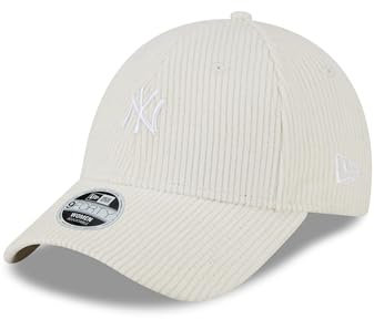 New Era MLB Baseball - Damenkappe Cap Basecap - New York Yankees - Cord - Teamlogo gebogener Schirm - Off weiß - One-Size