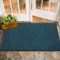 Mibao Fußmatte für Innen & Außen, 61x91cm Schwarz Blau, Dauerhaft Waschbar, Schmutzfangmatte rutschfest für Eingangsbereich, Türmatte mit Naturkautschukrücken