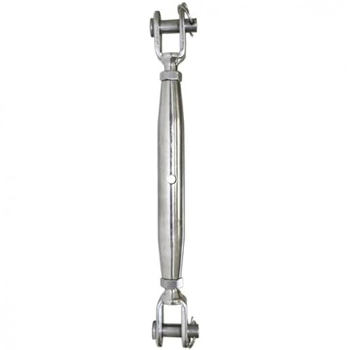 Wantenspanner mit Gabel-Gabel, Größe M8 Edelstahl V4A Spannschloß Seilspanner verstellbar Seil Spanner Edelstahlseil Drahtseile Stahlseil Geländerseil Rankhilfe VA A4 AISI316 AISI 316