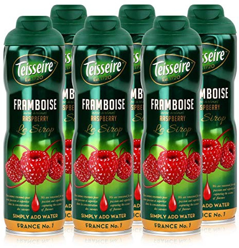 Teisseire Getränke-Sirup Raspberry/Himbeer 600ml - Sirup der genauso schmeckt wie die Frucht (6er Pack)