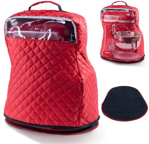 BAGSPRITE Stand Mixer Cover with Appliance Sliders Compatible with KitchenAid Mixer 6/7/8 Quart with Pockets for Kitchen Aid Accessories and Attachments