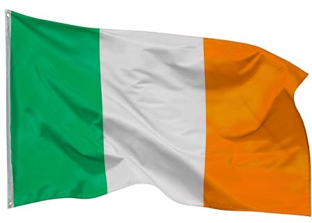 PHENO FLAGS Bandiera Irlanda 90x150cm – irlandese – resistente alle intemperie con occhielli in ottone - 100% poliestere - cuciture doppie robuste e colori vivaci – per gli amanti delle bandiere