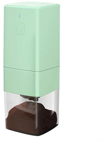 Molinillo de café eléctrico ajustable, compacto y portátil, carga USB, molienda uniforme (verde) QOXEZY