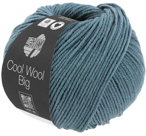 LANA GROSSA Cool Wool Big Melange | Extrafeine Merinowolle waschmaschinenfest und filzfrei | Handstrickgarn aus 100% Schurwolle (Merino) | 50g Wolle zum Stricken & Häkeln | 120m Garn FB 1633