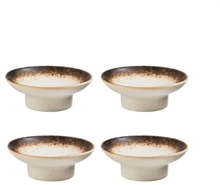 Assiette à salade Assiettes hautes et petites assiettes personnalisées, assiettes à collation créatives en céramique for la maison, soucoupe à tremper, bol à Sauce 4 pièces Assiette en plastique(6)