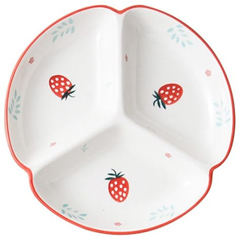 PHENOFICE Piatto in Ceramica A Tre Griglie Diviso Piatto Piano in Ceramica Vassoio A Griglie Multiple Per Alimenti