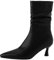 CUTEHEELS Elegante bota sin cordones para mujer con punta puntiaguda y tacón de gatito, Negro , 46 EU