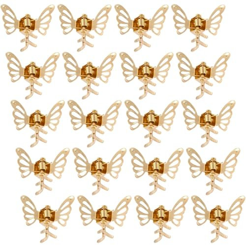 NJCXOLA 20 Piezas Pinzas para el pelo con mariposas, horquillas para el pelo con mariposas, horquillas decorativas, pinzas para el pelo de boda, accesorios para el pelo