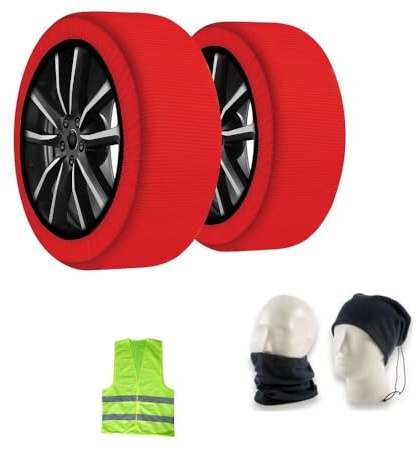 CALZE DA NEVE 225/55 R19 PER PNEUMATICI CON CERCHIO 19 TAGLIA XL CALZA DA NEVE OMOLOGATA PER TRATTI DI STRADA MISTA TRA GHIACCIO E NEVE 1 COPPIA=2 PEZZI PER AUTO,SUV,4X4,FURGONI