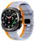 RYLIXAR Correa de silicona compatible con Samsung Galaxy Watch Ultra 47mm, Correa deportiva suave y ajustable para hombre mujer (Gris/Naranja, Galaxy Watch Ultra 47mm)