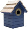 HENRY BELL MID BLUE BEACH HUT NESTING BOX WOODEN GARDEN BIRD NEST BOX FOR WILD BIRDS