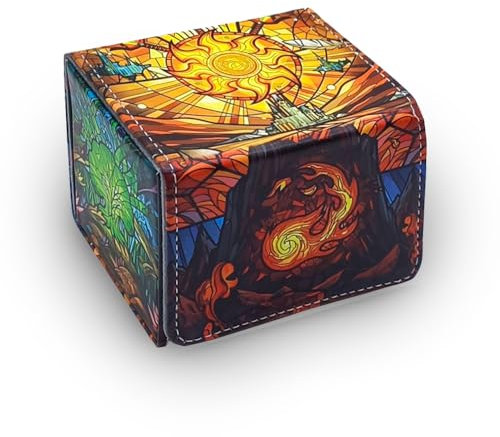 Glamifyr Magic Deck Box MTG, Deck Box for MTG Cards, Magic the Gathering Box Trading Card Storage Box for 120+ Fitted Commander Decks, MTG Deck Box, PU Leather Card Box