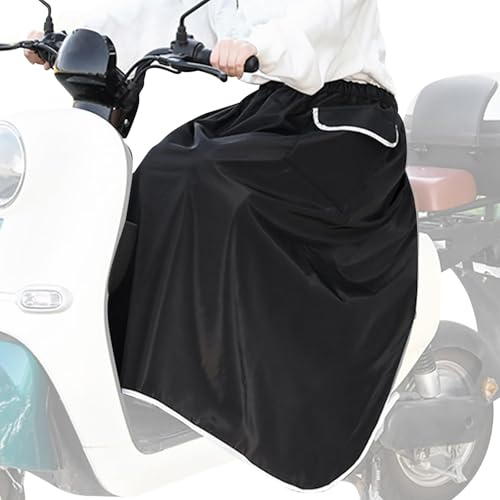 LEKEFETO Rollerdecke Winter mit Reflektierende Streifen & Tasche, Beinschutz Scooter Motorroller, Wetterschutz, Windschutz, Roller Winterschutz, Universal Beinteppich für Roller - Schwarz