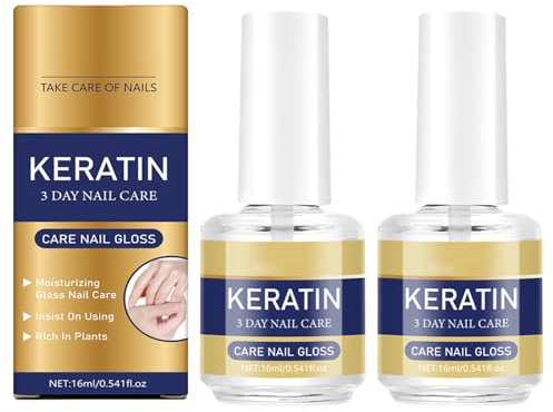 2pcs Keratin Nail Care Oil,Moisturizing Treatment for Strong, Glossy Nails,Aloe Vera & Lavender Cuticle Oil,Repairs Dry, Weak Nails