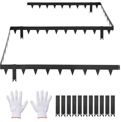 VEVOR Bordure de Jardin Métal 101,6x11,4 cm Bordure de Pelouse Acier Galvanisé Lot de 10 pour Massifs Fleurs, Allées, Délimitation Espace, Aménagement Paysager, Flexible, avec 11 Clips Fixation, Noir