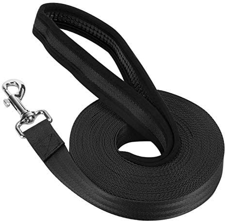 Vivifying Long Line Dog Leash, 10m/32ft Nylon Training Lead for Dogs Tracking Training Obedience Lead Leash (Black)