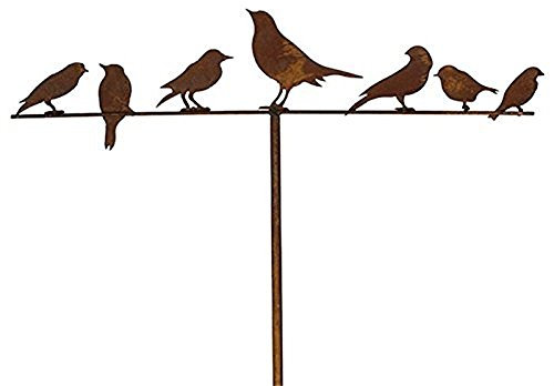 Gartenstecker Vögel 118cm Metall Rost Gartendeko Edelrost Groß