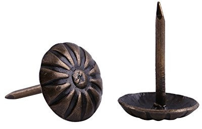 Walfront 100 stück Vintage Polsternägel, Runder Großköpfiger Bronze Metall Ziernägel für Tags Möbel Sofa Schuh Tür Tack Stud(Gänseblümchen 10 * 14mm)