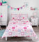 Bloomsbury Mill - Set Copripiumino Piazza e Mezza - Rosa Cuori e Farfalle - Lenzuola Letto Reversibile Per Ragazee - Set Di Biancheria Da Letto Per Bambini -Viola - 200 x 200cm e 2 Federe