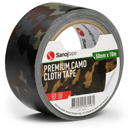 Sanojtape Camo Tarnband Panzertape 50mm x 10m Gewebeband Hochleistungs Professionelles Klebeband in Tarnfarbe Camo