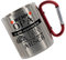 Crealuxe Edelstahltasse mit Karabiner 'Wenn Opa es nicht reparieren kann dann sind wir am Arsch' Tasse bedruckt, Kaffeetasse, Bürotasse, Metalltasse