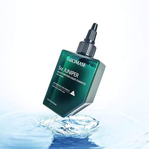 Aromase 5 Juniper Purifying Liquid Shampoo für trockene & empfindliche Kopfhaut, 80 ml – Preisgekrönter Reiniger & Peeling bei Schuppen, Schuppenflechte, Dermatitis & fettigem Haar