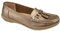 Jo & Joe Ladies Leather Loafer Shoes Plimsole Pumps Womens Flat Shoes Bronze Size UK 8 EU 55