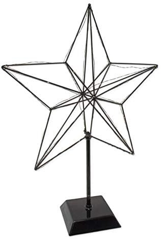BestSeason LED Dekoleuchter 3D Star schwarz kabellos SA203 Adventsstern Weihnachtsstern zum Stellen aus Metall