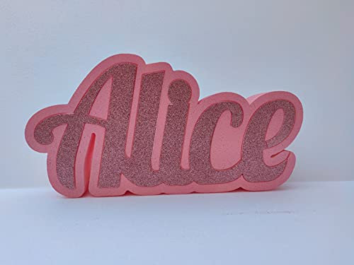 ORKIDEA PARTY Portaconfetti Polistirolo Personalizzabile Nome Scritta con o senza glitter, Sagome Nomi,Contenitore Caramelle Confetti e in omaggio il nome interno del porta-confetti