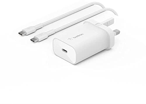 Belkin BoostCharge 25W PPS Rapid Wall Charger for iPhone, Samsung, Pixel & iPad - Includes USB-C to USB-C Cable, PD Fast Charging