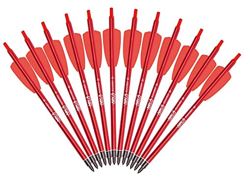 Elong Armbrust Pfeile 7,5 Zoll Armbrustbolzen Archery Aluminum Bolzen mit 2 Zoll Flügel für Armbrust Jagd 12 Stück
