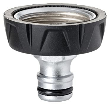 Tatay Racor de Grifo Hembra 1 Metal Soft, de Aluminio, Conector Universal, Inoxidable y Resistente a la Corrosión, Fácil Instalación, Plateado - Negro