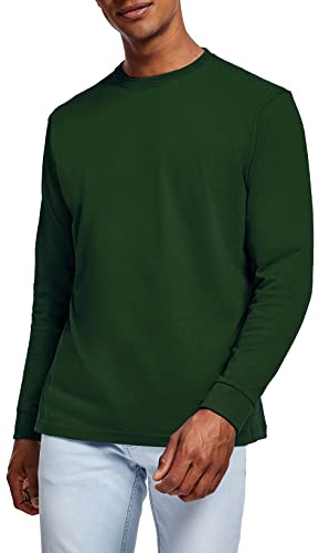 Pack 5 | Camisetas Manga Larga Hombre | 100% Algodón Punto Liso | Cuello Redondo