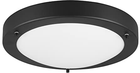 Trio Leuchten Bad Deckenleuchte Condus 6801011-32, Metall Schwarz matt, Glas opal matt Weiß, exklusiv Leuchtmittel 1x E27