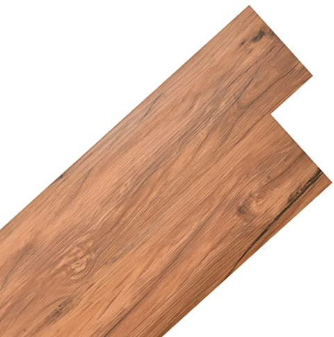 vidaXL Lamas para Suelo Autoadhesivas Laminado Tablón Baldosa Tarima Hogar Impermeables Antideslizantes de PVC Olmo Natural 2,51 m² 2 mm