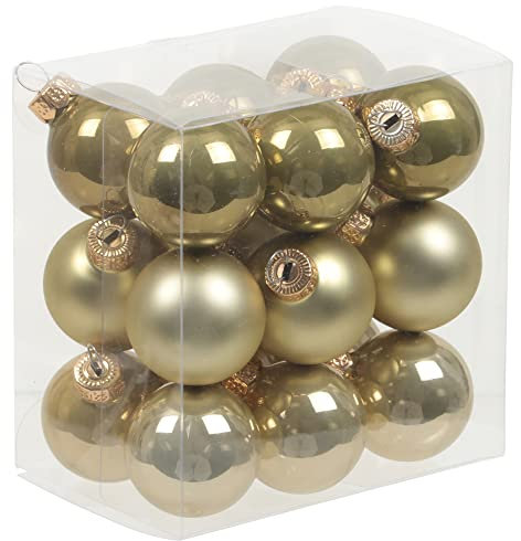 Kleine Baumkugeln aus Glas Ø 2 cm/2,5 cm/3 cm - Christbaumkugeln Baumschmuck Christbaumschmuck Weihnachtsbaumschmuck Weihnachtsbaumkugeln (3 cm, Kalk)